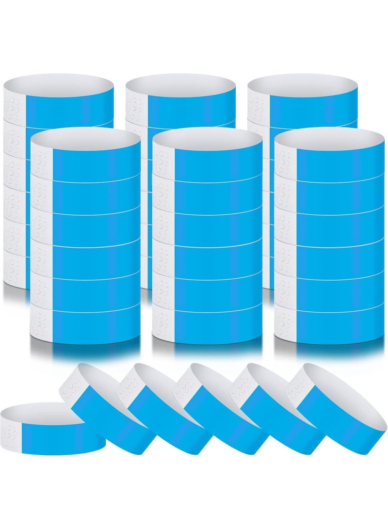 600 Packs Paper Wristbands for Events - Neon, Colored, Waterproof Club Arm Bands - Lightweight Identification for Concert, Bar Entrance Admission (Blue) - Image 1